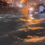 t-08 Pattaya tourists wade through flashfloods in Walking Street, Soi Bua khao on Sunday evening 2